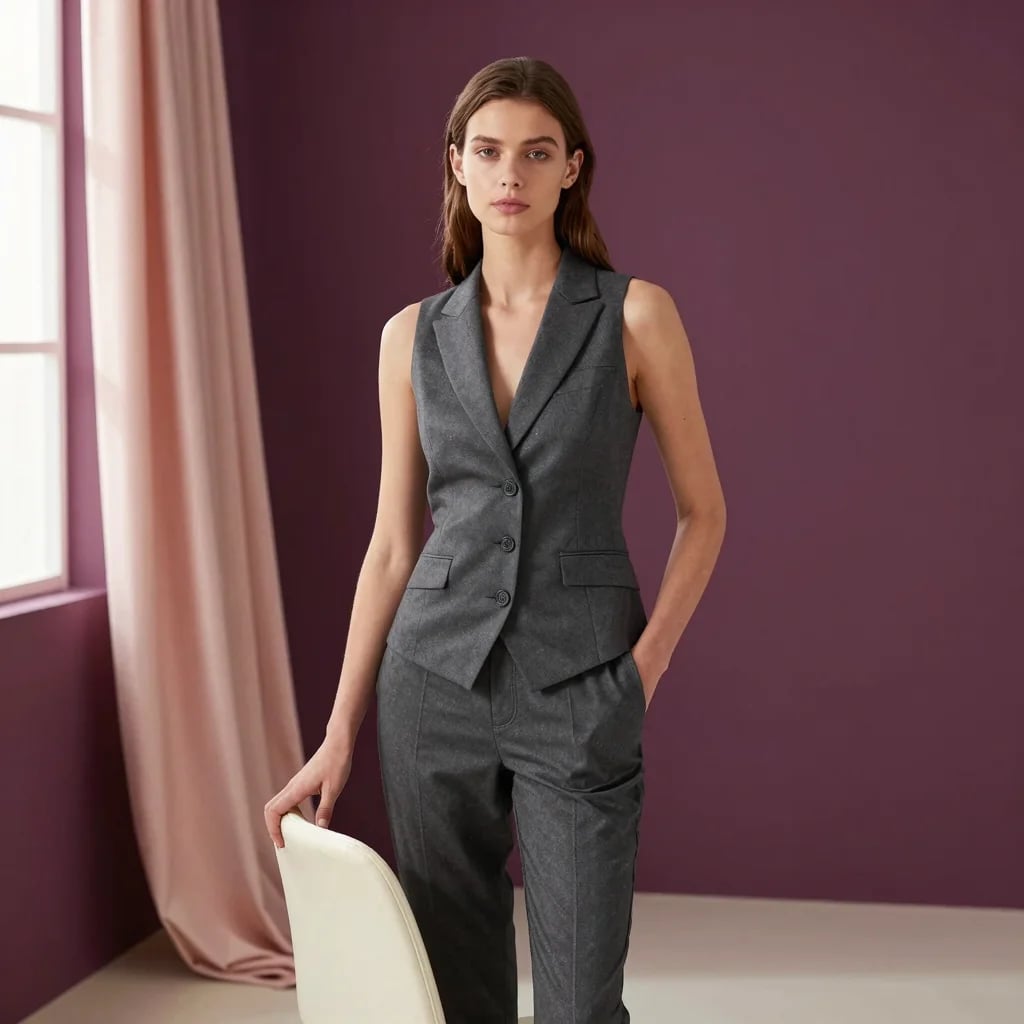 Charcoal Vest Set