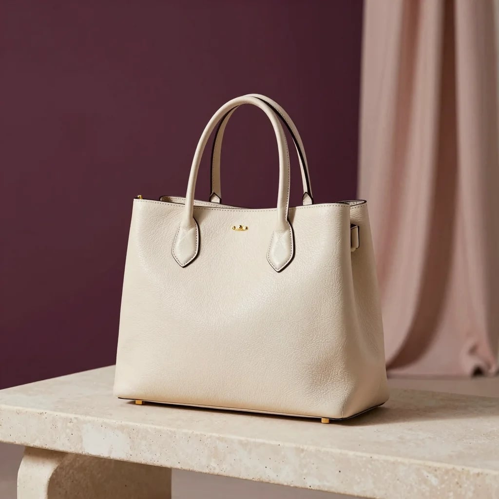 Cream Structured Tote